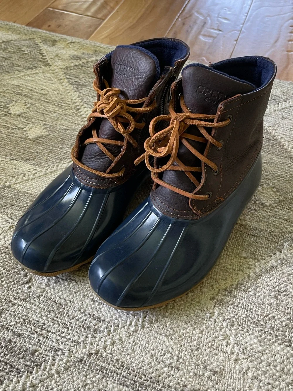 Sperry Women’s Navy and Brown Waterproof Duck Boots